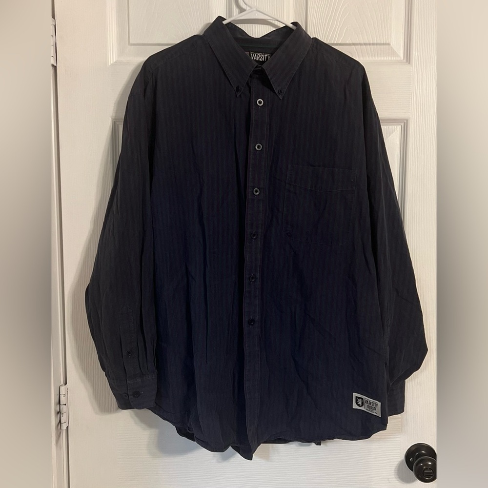 Vintage Roundtree & Yorke Varsity Xxl Men’s Striped Purple & Green Long Sleeve